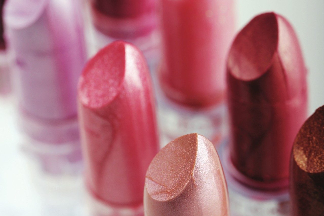 Closeup of lipsticks