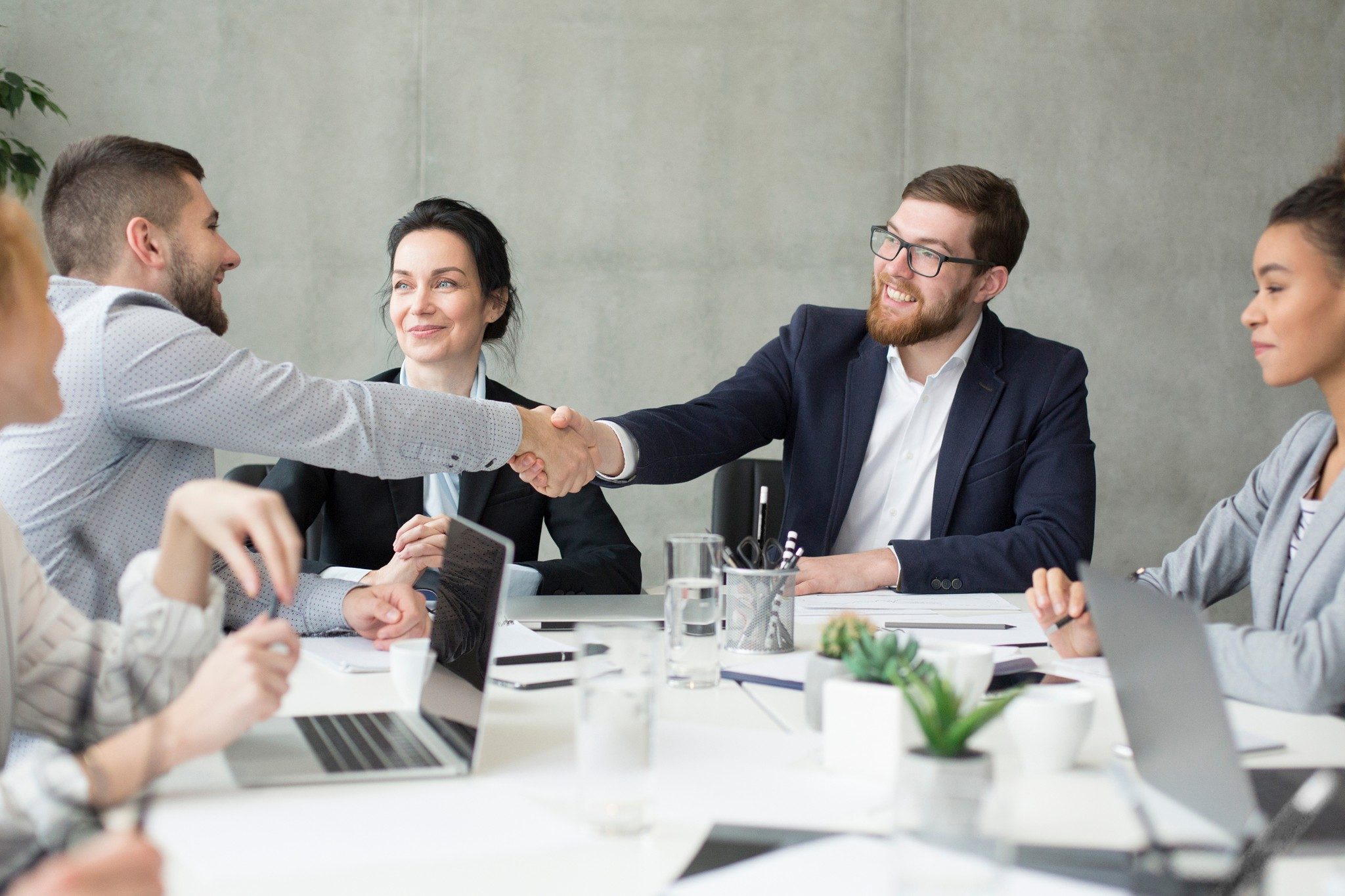 Business partners with handshake