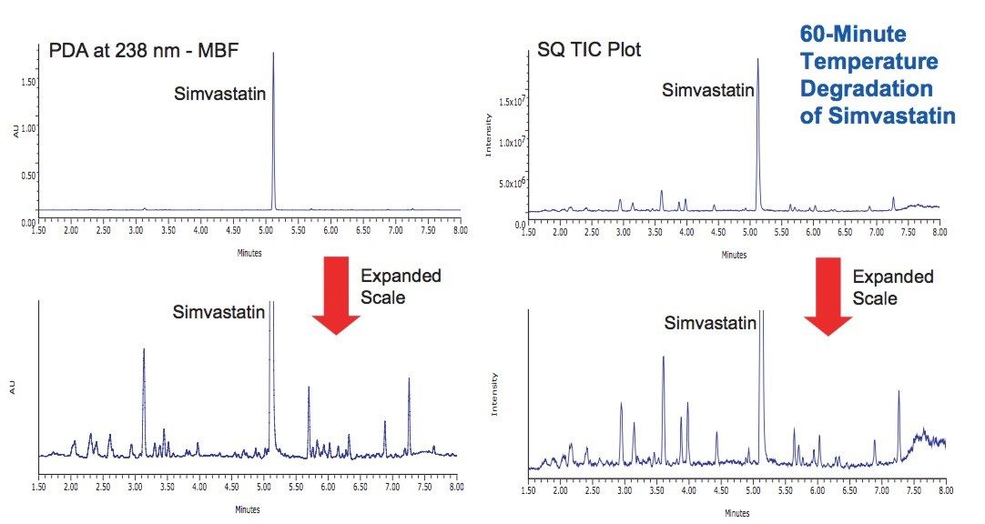 Degradation products obtained from thermal degradation at 115 °C for 60 minutes