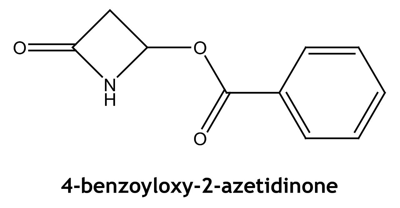 The chemical structure of 4-benzoyloxy-2-azetidinone