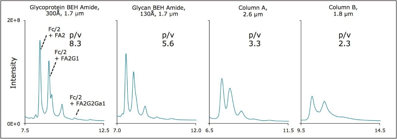 Subunit glycoform profiles of an IgG1