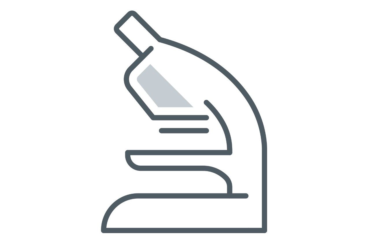 line drawing of a microscope