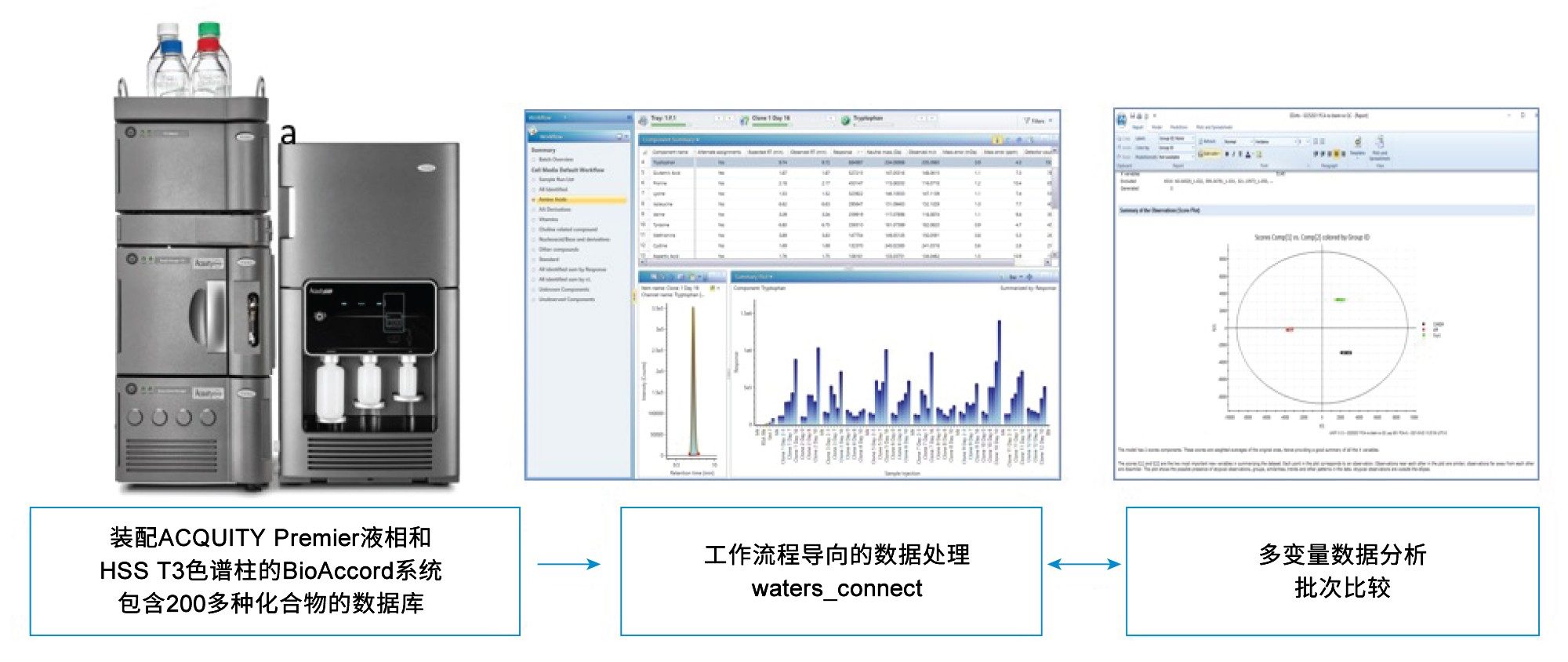 BioAccord/waters_connect™培养基分析工作流程示意图